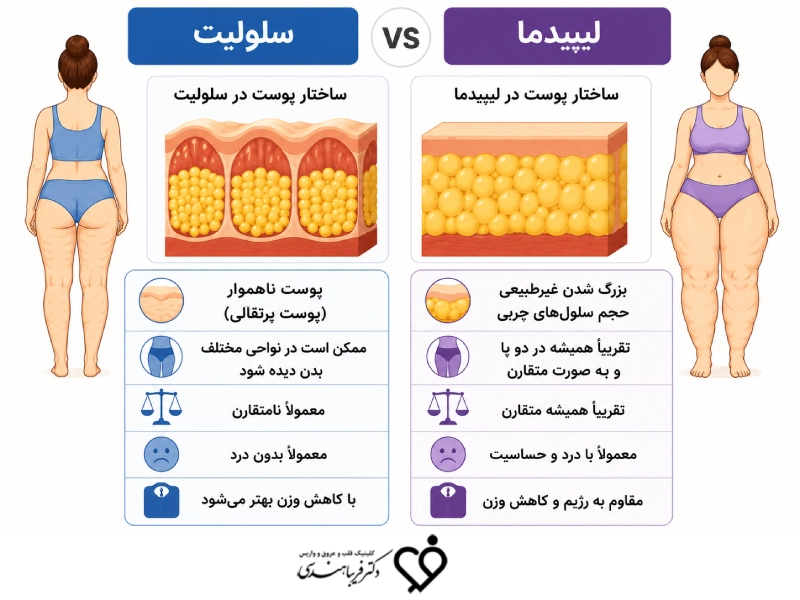 تفاوت سلولیت و لیپیدما
