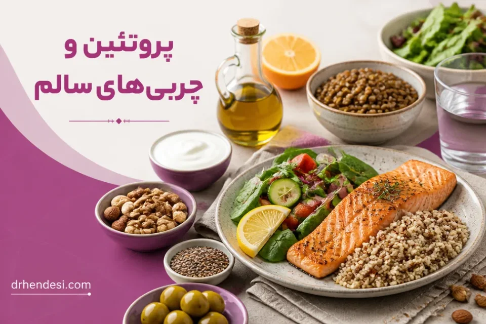 نمای توضیحی درباره پروتئین و چربیهای سالم